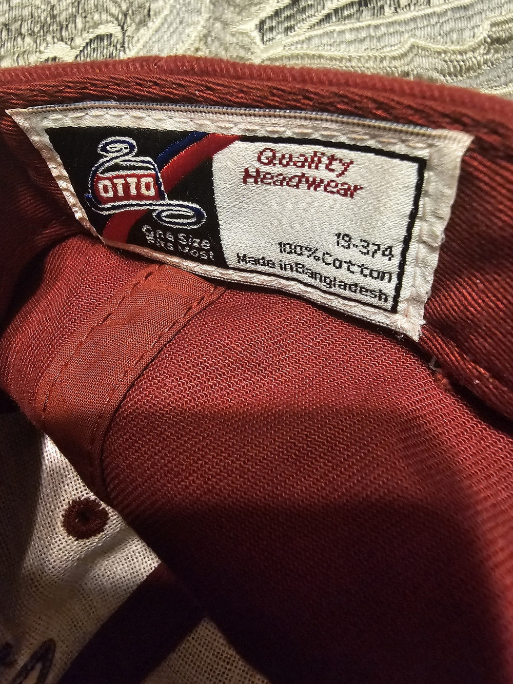 OTTO Maroon Embroidered Script Baseball Cap - Picture 7 of 7